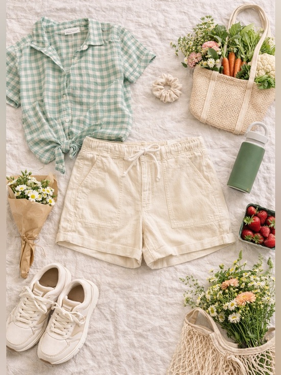 American Eagle Outfitters Pants - American Eagle Tomgirl Stretch Shorts in a cream NWT